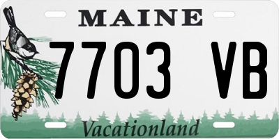 ME license plate 7703VB