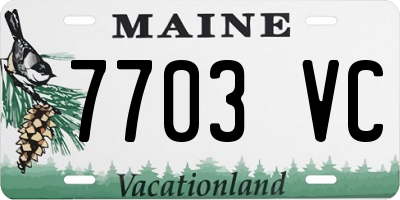 ME license plate 7703VC