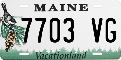 ME license plate 7703VG