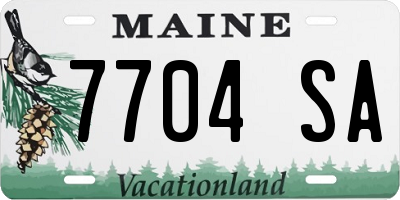 ME license plate 7704SA