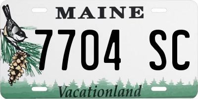 ME license plate 7704SC