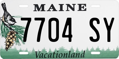 ME license plate 7704SY