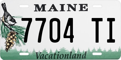 ME license plate 7704TI