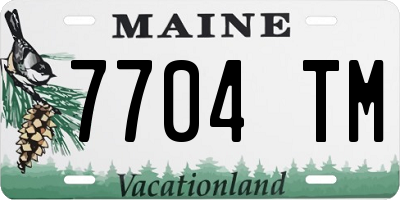 ME license plate 7704TM