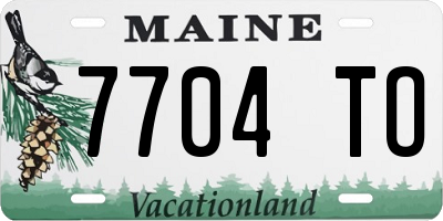 ME license plate 7704TO