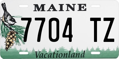 ME license plate 7704TZ