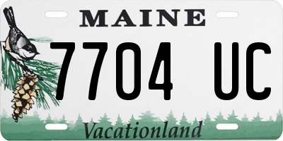 ME license plate 7704UC