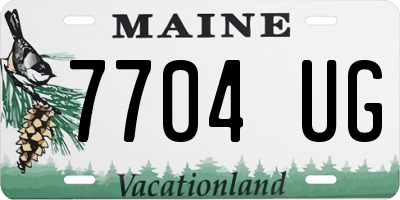 ME license plate 7704UG