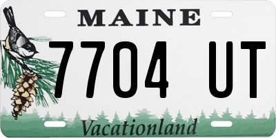 ME license plate 7704UT
