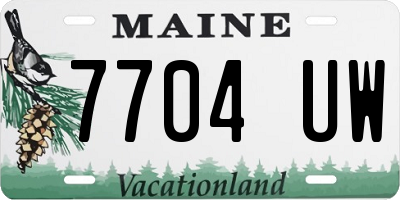 ME license plate 7704UW