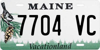 ME license plate 7704VC