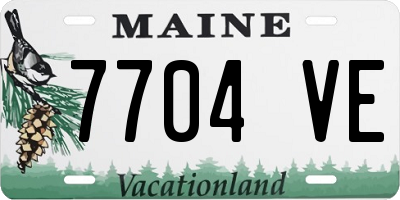 ME license plate 7704VE