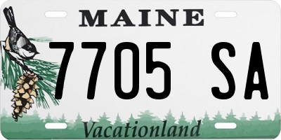 ME license plate 7705SA