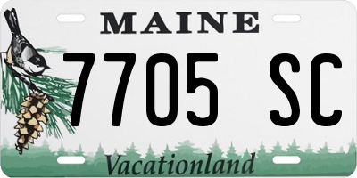 ME license plate 7705SC