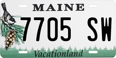 ME license plate 7705SW