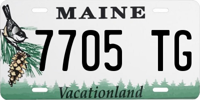 ME license plate 7705TG