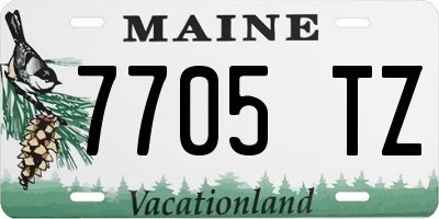 ME license plate 7705TZ