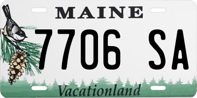 ME license plate 7706SA