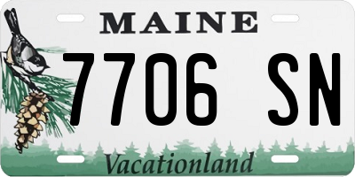 ME license plate 7706SN