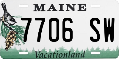 ME license plate 7706SW
