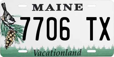 ME license plate 7706TX