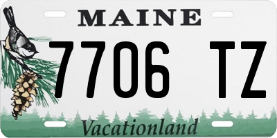 ME license plate 7706TZ