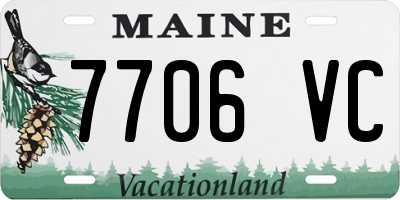 ME license plate 7706VC