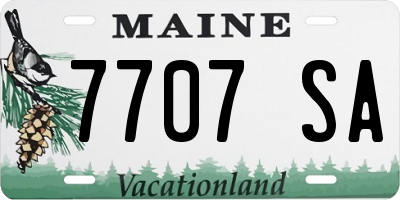 ME license plate 7707SA