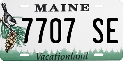 ME license plate 7707SE