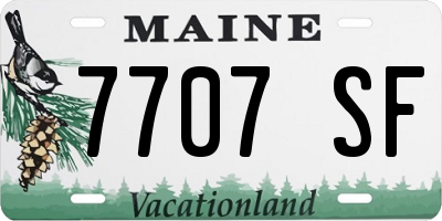 ME license plate 7707SF