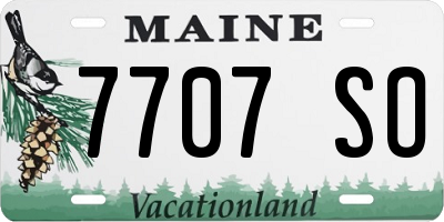 ME license plate 7707SO