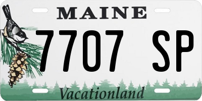 ME license plate 7707SP