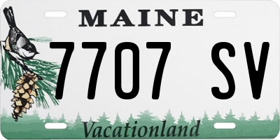 ME license plate 7707SV