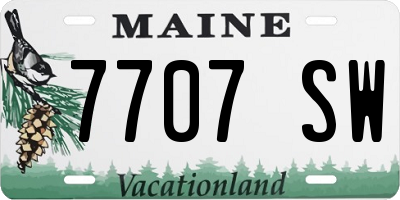 ME license plate 7707SW