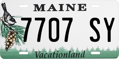 ME license plate 7707SY
