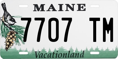 ME license plate 7707TM
