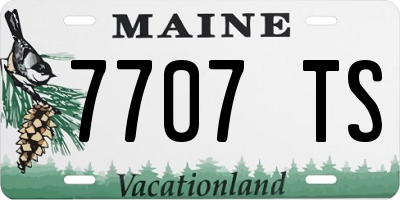 ME license plate 7707TS