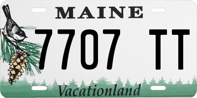 ME license plate 7707TT