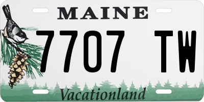 ME license plate 7707TW