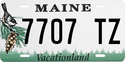 ME license plate 7707TZ