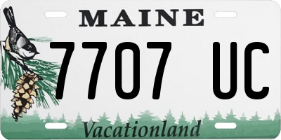 ME license plate 7707UC