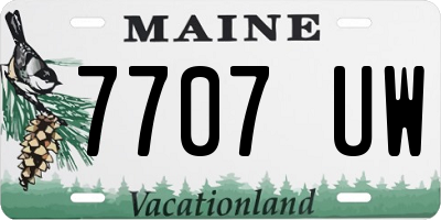 ME license plate 7707UW