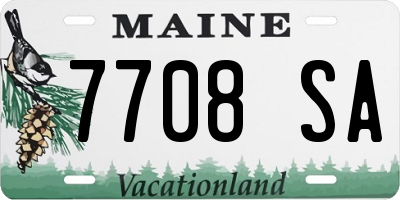 ME license plate 7708SA