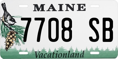 ME license plate 7708SB