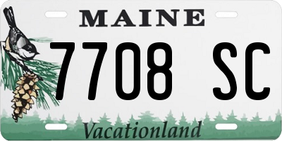 ME license plate 7708SC