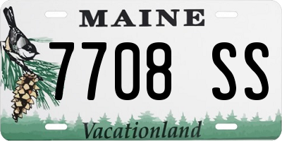 ME license plate 7708SS