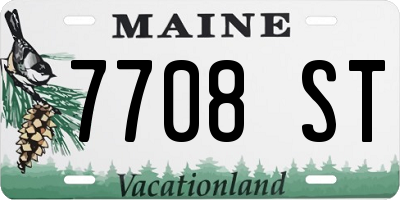 ME license plate 7708ST