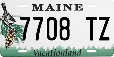 ME license plate 7708TZ
