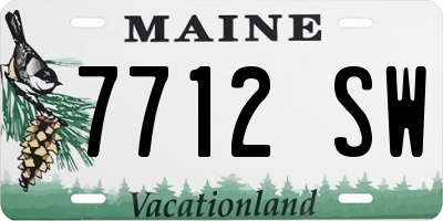 ME license plate 7712SW