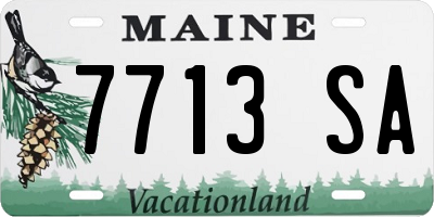 ME license plate 7713SA